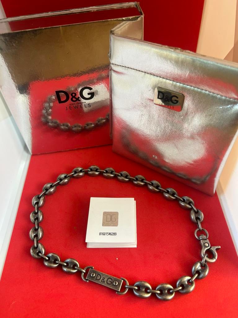 D&G ketting met doos, pouche & certificaat – origineel, Sieraden, Tassen en Uiterlijk, Kettingen, Ophalen of Verzenden, Zo goed als nieuw