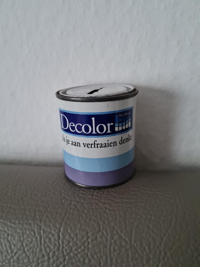 spaarpot in blik Decolor, Ophalen of Verzenden, Metaal of Blik, Overige thema's