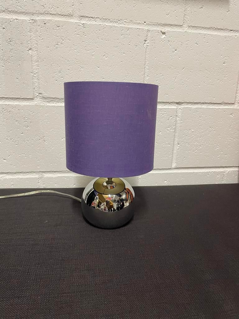 Paarse Touch Lamp met 3 Lichtstanden, Huis en Inrichting, Lampen | Tafellampen, Ophalen, Gebruikt, Metaal, Minder dan 50 cm