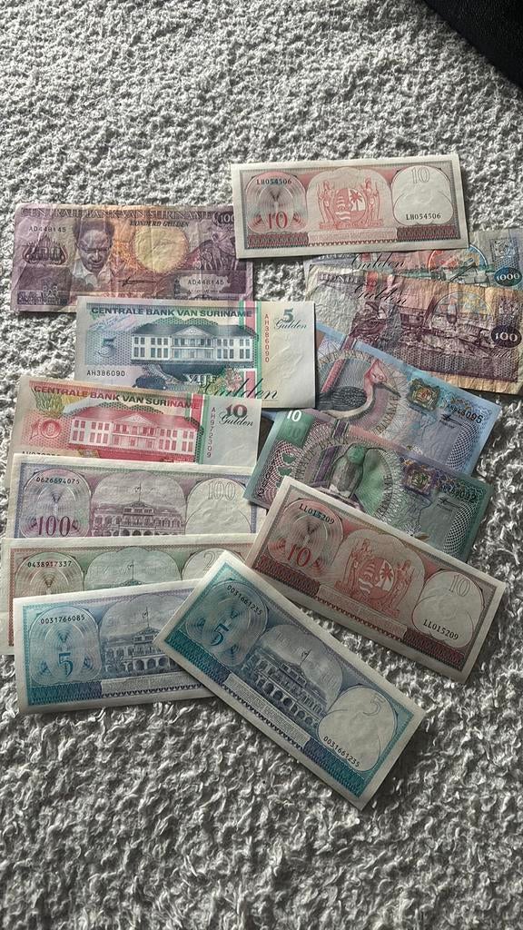 Surinaamse biljetten, Postzegels en Munten, Munten en Bankbiljetten | Verzamelingen, Verzenden, Buitenland, Bankbiljetten