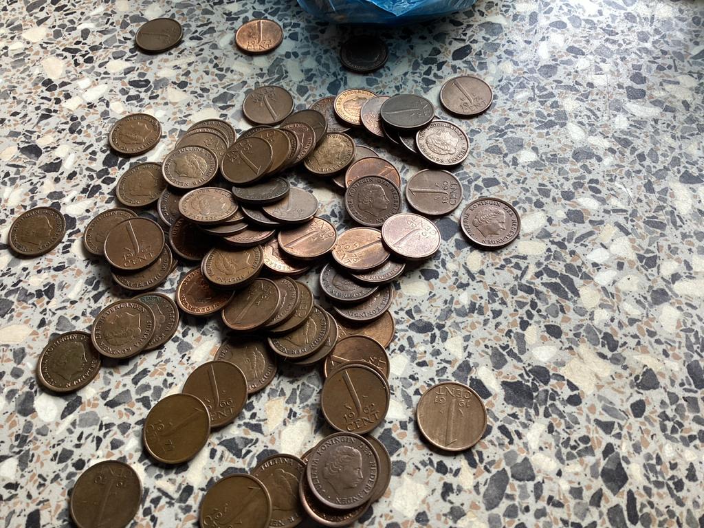 Zak vol Nederlandse centen - 2,445 kg, Postzegels en Munten, Munten | Nederland, Ophalen of Verzenden, Koningin Juliana, 1 cent
