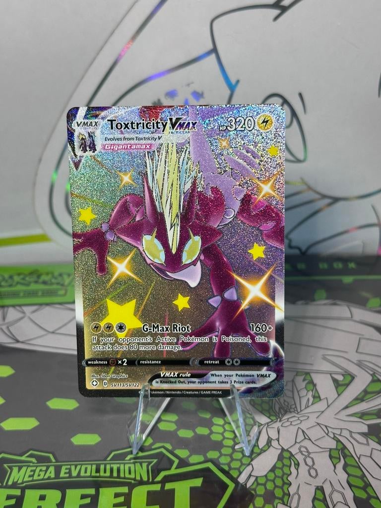 Toxtricity VMAX SV113/SV122 Shining Fates - Shiny Vault Rare, Hobby en Vrije tijd, Verzamelkaartspellen | Pokémon, Verzenden, Nieuw