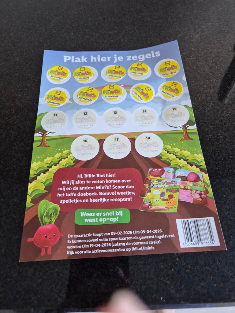 Lidl Mini's spaarkaart, Ophalen of Verzenden