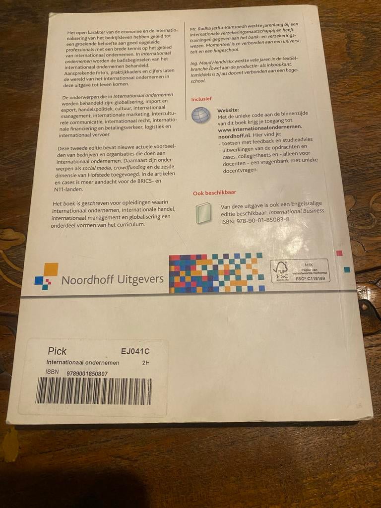 Internationaal ondernemen - studieboek, Boeken, Ophalen of Verzenden, Gamma, Gelezen, HBO