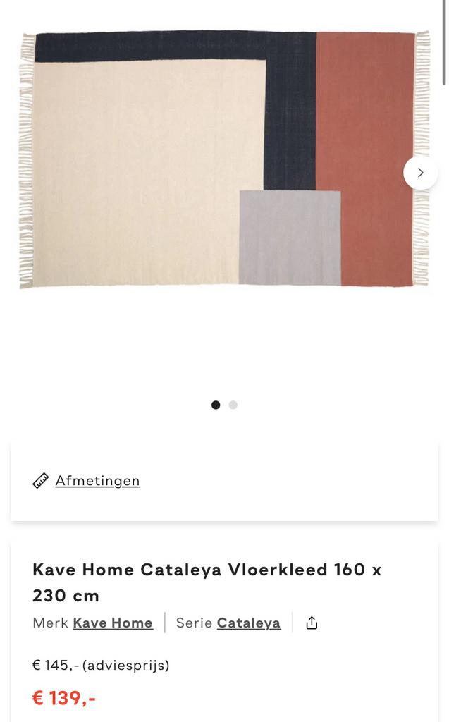 Kave Home Kleed 160 x 230, Ophalen, 150 tot 200 cm, 200 cm of meer, Zo goed als nieuw