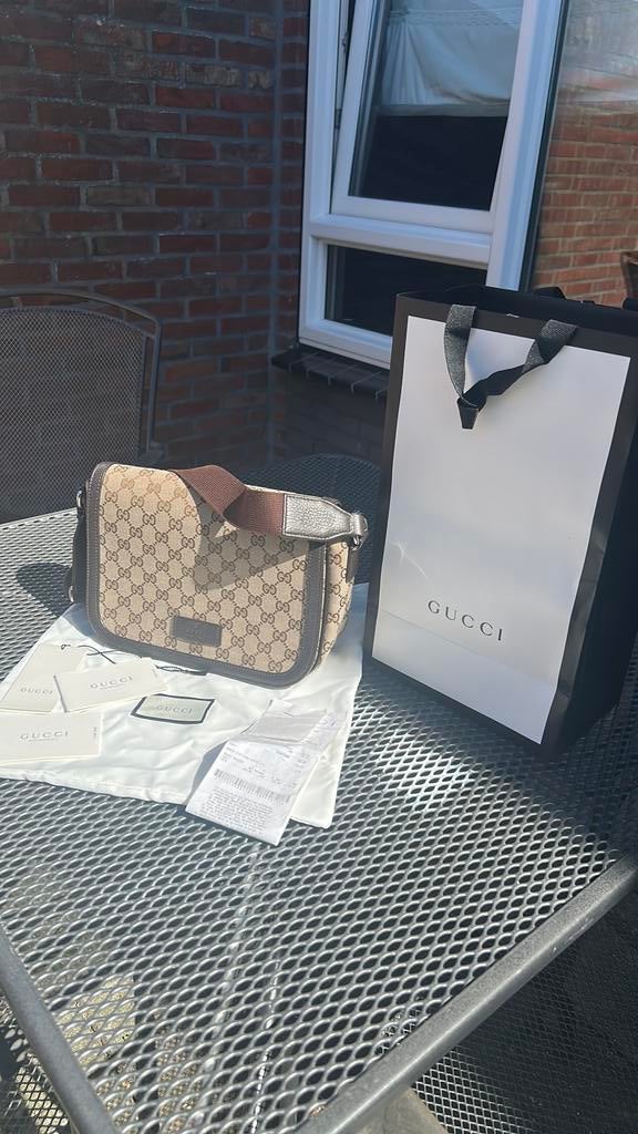 Gucci tas heren orgineel, Sieraden, Tassen en Uiterlijk, Tassen | Schoudertassen, Ophalen of Verzenden, Zo goed als nieuw, Beige