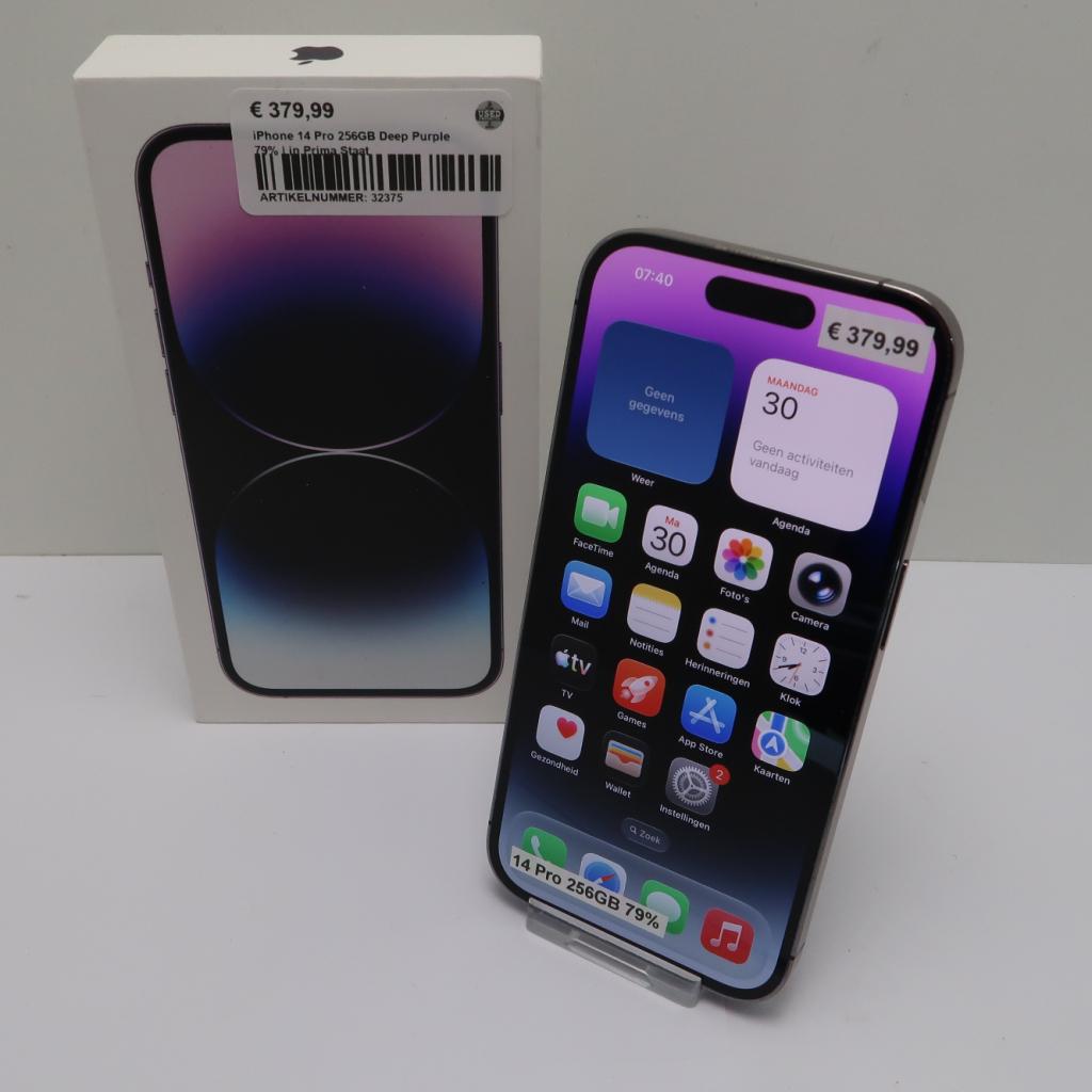 iPhone 14 Pro 256GB Deep Purple 79% | in Prima Staat, Niet ingevuld, Zo goed als nieuw, Niet ingevuld, Niet ingevuld