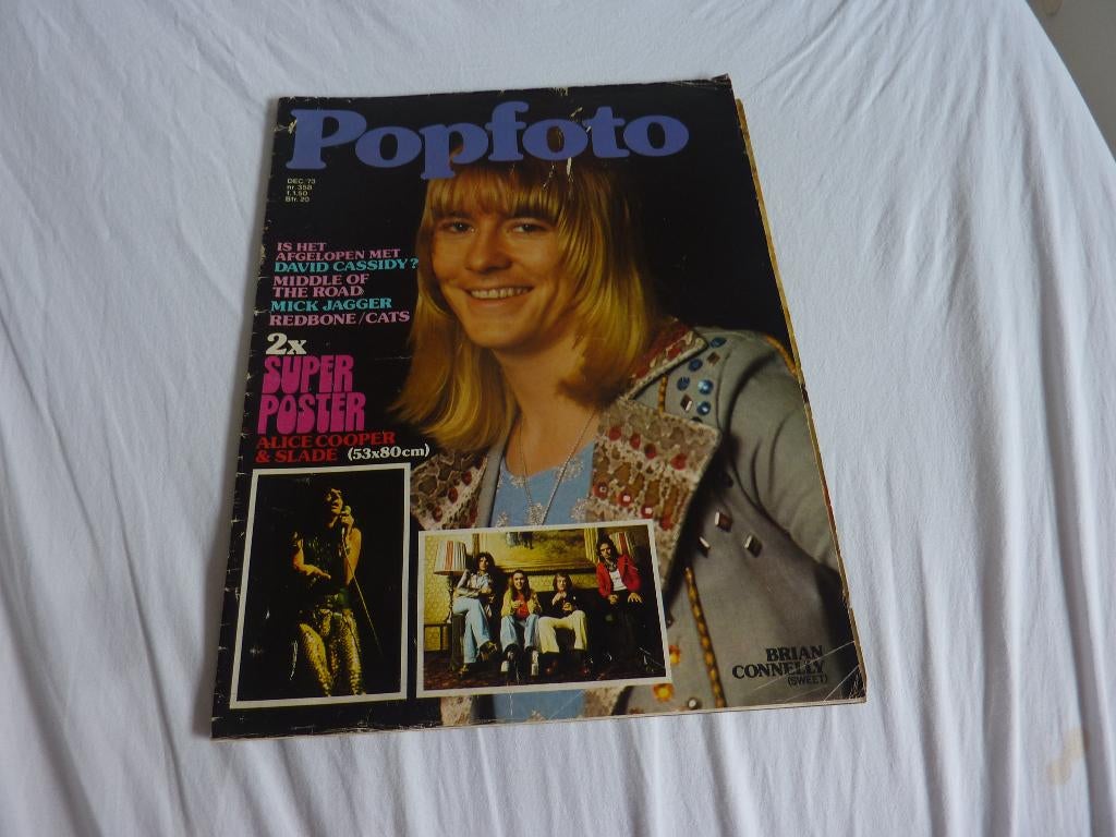 POPFOTO NR 358 1973-INC GROTE POSTER-A COOPER-SWEET-SLADE, Verzenden, 1960 tot 1980, Tijdschrift