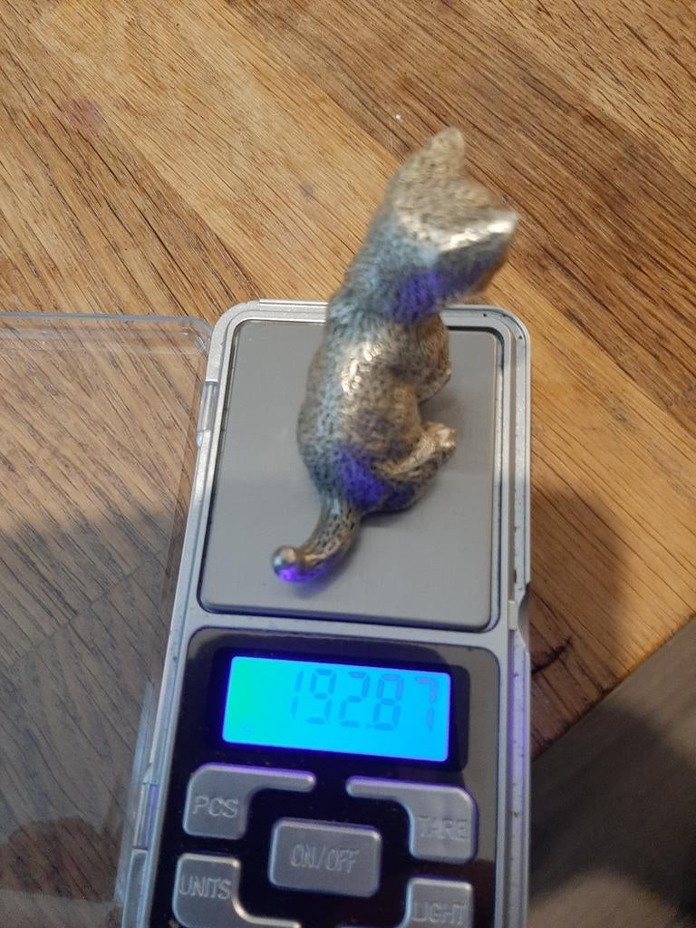 Zilveren katten beeld, Ophalen, Zilver, Zilver