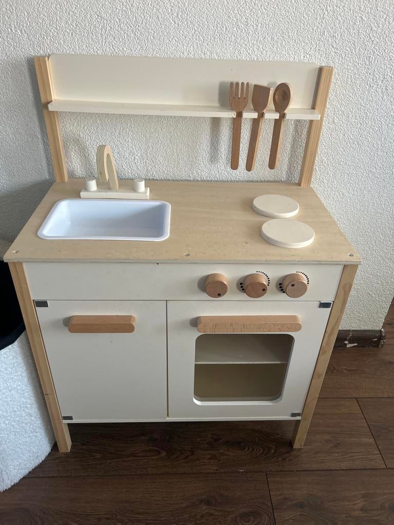 Houten speelkeuken met accessoires, Ophalen, Gebruikt, Hout, Speelkeuken