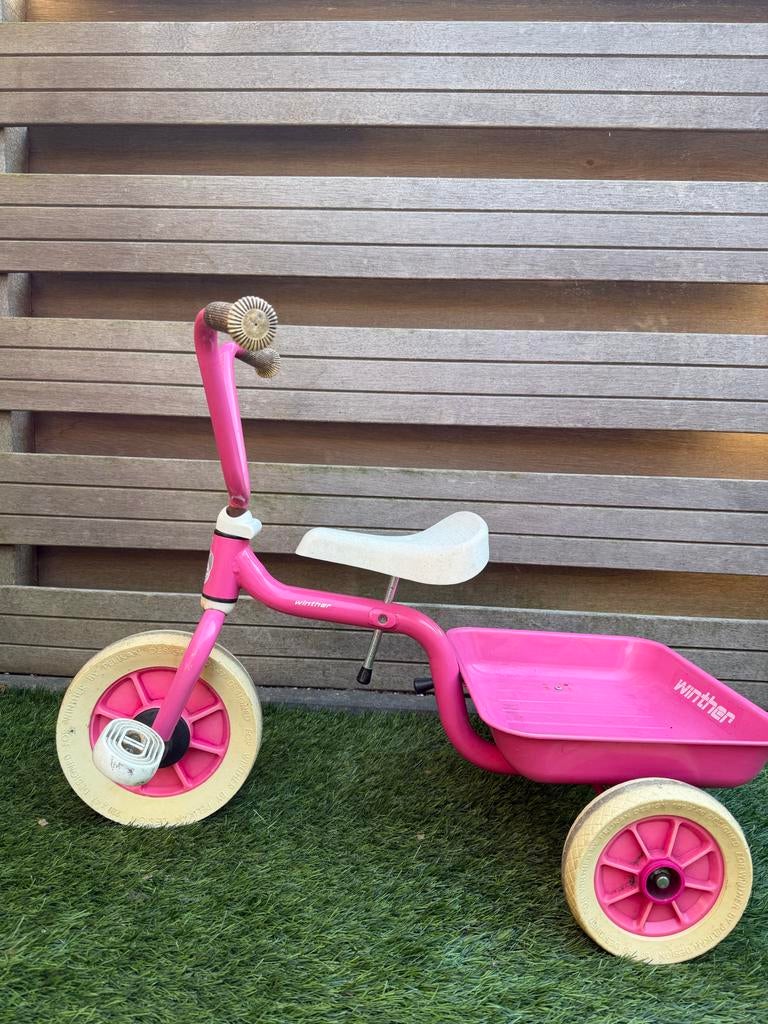 Winther driewieler roze met laadbak, Ophalen, Gebruikt