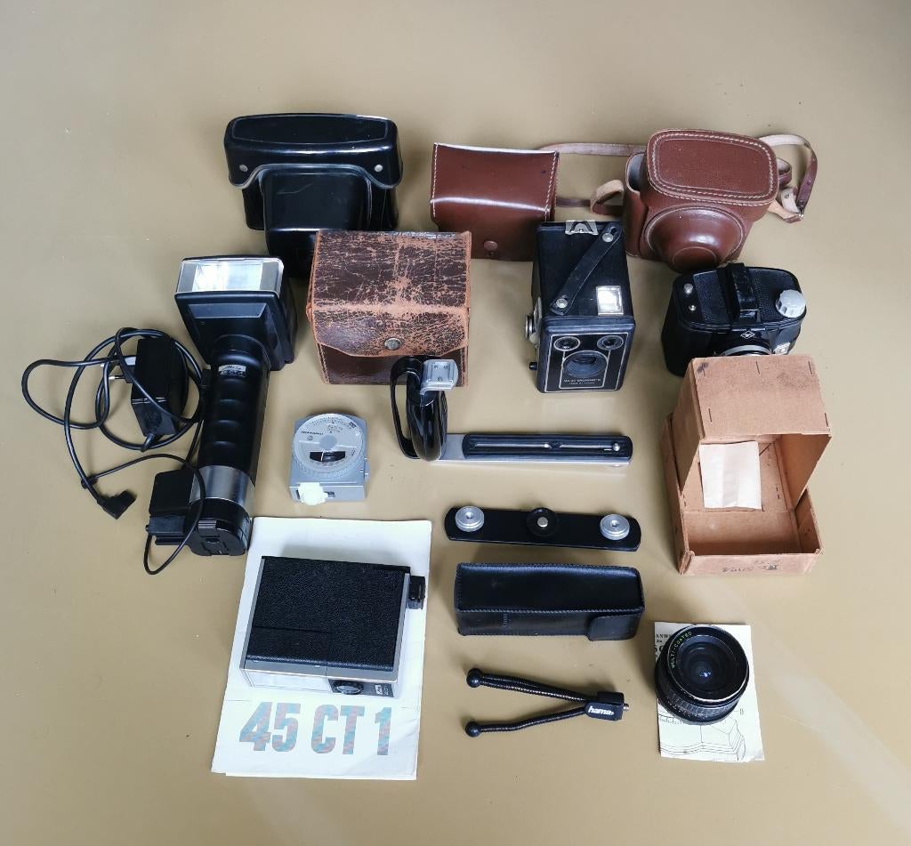 Verzameling analoog fototoestel VINTAGE erfenis lijst/fotos, Ophalen of Verzenden, Gebruikt, Compact, Overige Merken