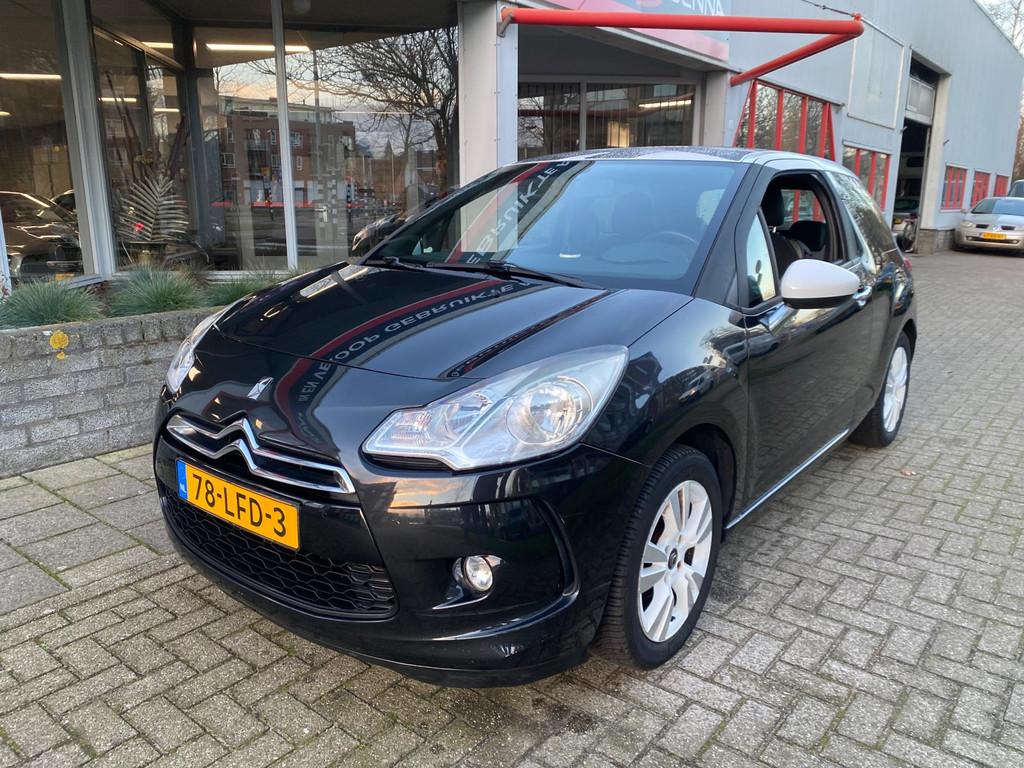 Citroen DS3 1.4 Chic - 82 Dkm NAP - Airco - TwoTone - Inr Mo, Voorwielaandrijving, 4 cilinders, Startonderbreker, Zwart