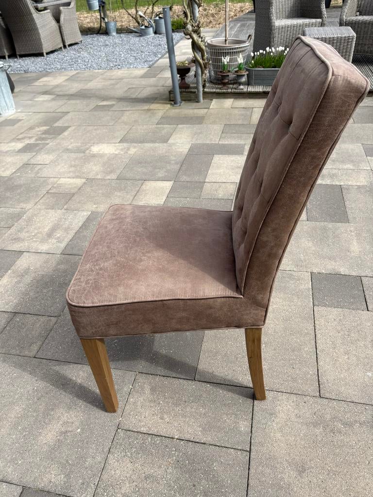 Riviera Maison Bruin Geschuurd Lederen Stoel, Huis en Inrichting, Ophalen, Bruin, Leer, Zo goed als nieuw