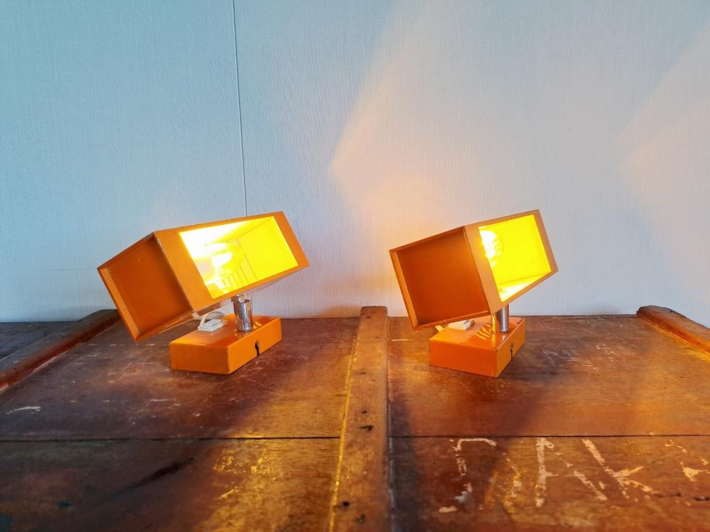Set Mid-century Space-age lampen - Oranje, Antiek en Kunst, Ophalen of Verzenden