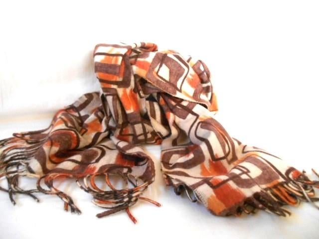 Mooie retro/ vintage stijl CASHMINK sjaal, Ophalen of Verzenden, Gedragen, Maat 46/48 (XL) of groter, Sjaal