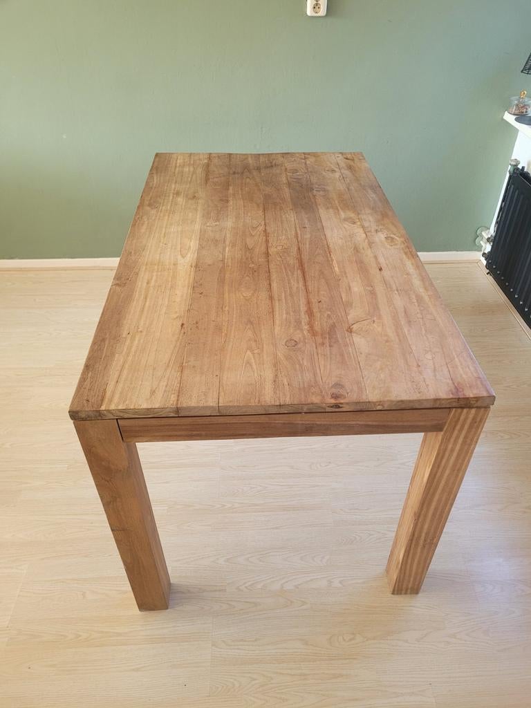 Teakhouten eettafel 140 x 80 cm, Huis en Inrichting, Tafels | Eettafels, Ophalen, Gebruikt, 100 tot 150 cm, Teakhout