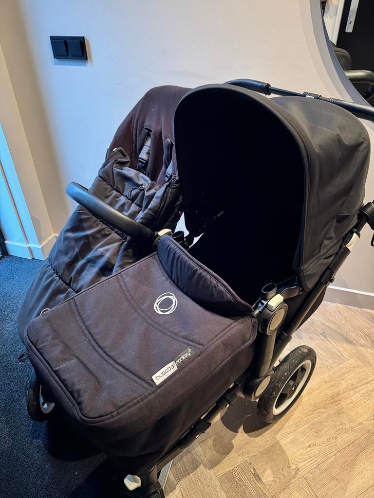 Bugaboo Donkey 2 Duo Kinderwagen - zwart, Ophalen, Gebruikt, Combiwagen, Duowagen