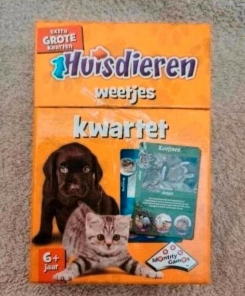 Huisdieren Weetjes Kwartet - Educatief Kaartspel, Ophalen of Verzenden