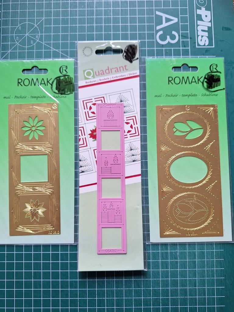 3 Nieuwe Borduur- en Embossingmallen (Romak, Quadrant), Ophalen of Verzenden, Nieuw, Handborduren, Onderdeel of Toebehoren