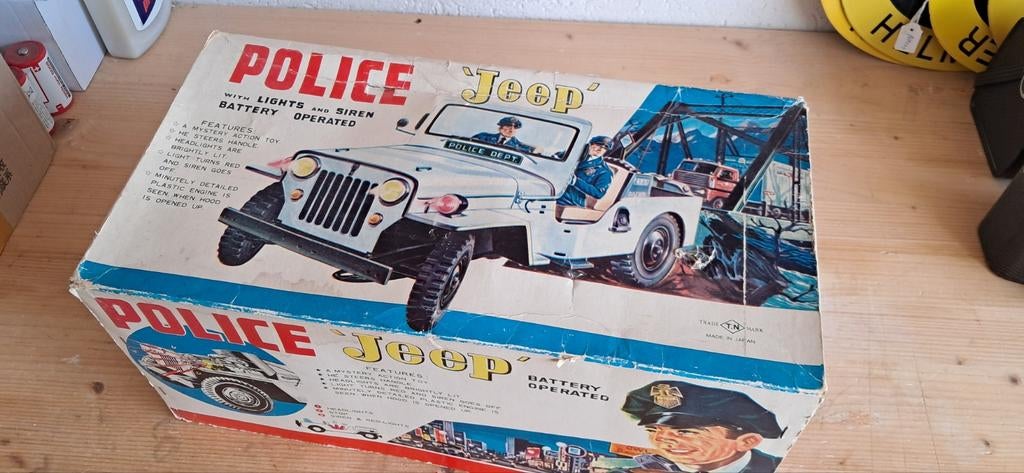 Grote blikken jeep  toy nomura japan, Antiek en Kunst, Ophalen of Verzenden