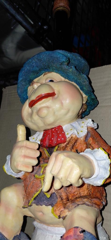 Grappige kabouter tuinbeeld - Duim omhoog, Antiek en Kunst, Curiosa en Brocante, Ophalen of Verzenden