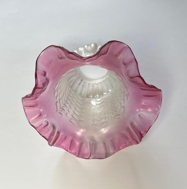Vintage Frans gematteerd en roze glazen kapje, Ophalen of Verzenden, Zo goed als nieuw, Glas, Minder dan 50 cm
