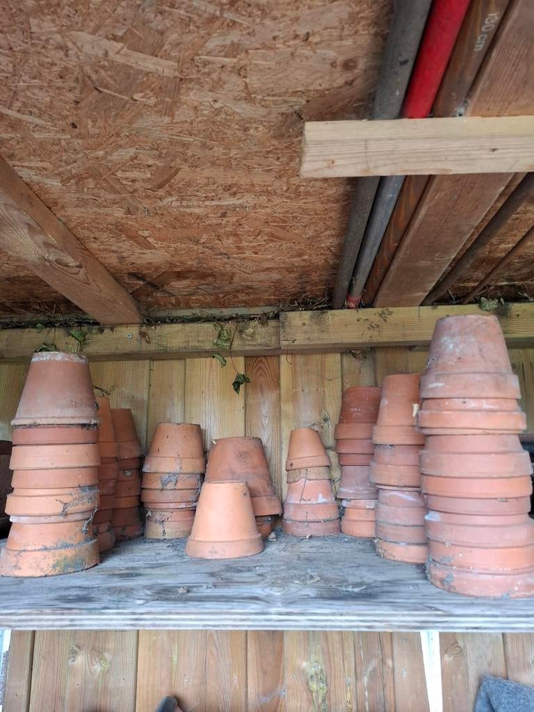 Terracotta bloempotten, Tuin en Terras, Bloempotten, Ophalen, Rond, Minder dan 25 cm, Minder dan 40 cm