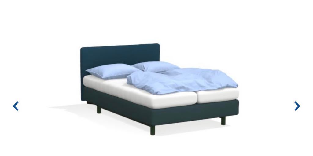 Auping original boxspring, hoofdbord - goed functionerend, Ophalen, Gebruikt, Blauw, 210 cm