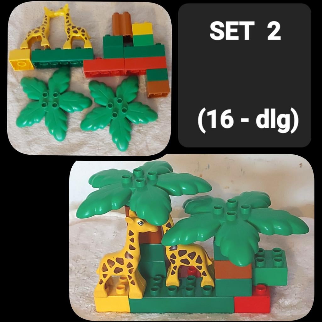 【★★★✩✩】set.2【LEGO DUPLO】16-dlg》2× giraffe, 2× palmboom..., Ophalen of Verzenden, Gebruikt, Losse stenen, Duplo