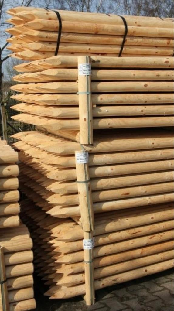 Gezocht: Boompalen 250cm voor ecologische dode haag (140 stu, Tuin en Terras, Palen, Balken en Planken, Gebruikt, Palen, 250 cm of meer