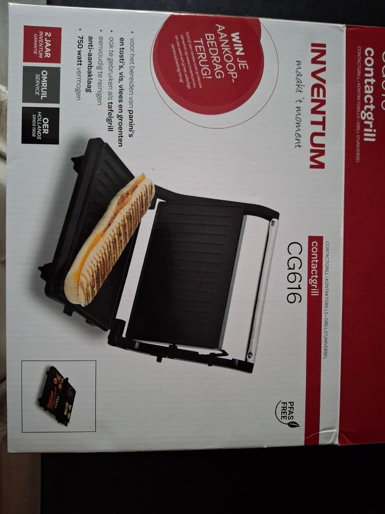 Inventum contactgrill CG616, Witgoed en Apparatuur, Contactgrills, Ophalen of Verzenden