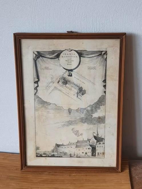 gravure Jan Goeree Maria klooster Amsterdam ca 1765., Antiek en Kunst, Kunst | Etsen en Gravures, Ophalen