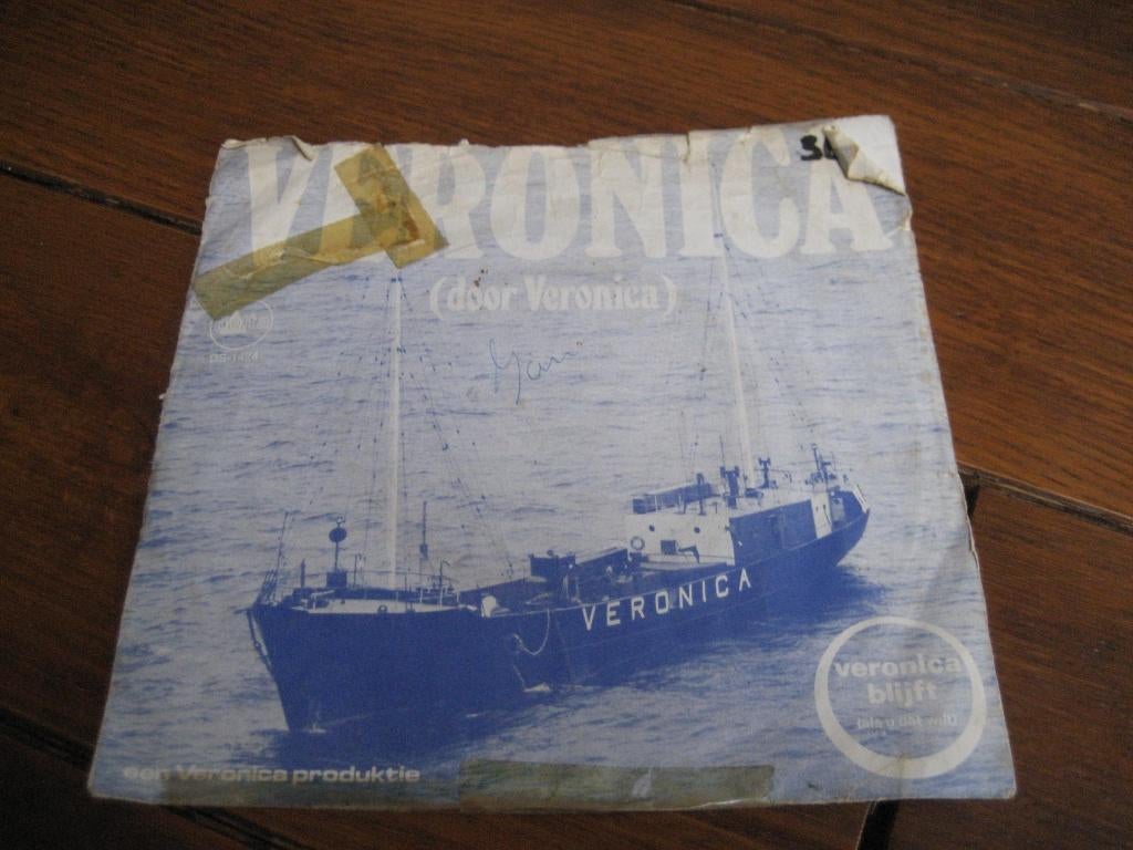 Veronica zendschip single, Cd's en Dvd's, Gebruikt, 7 inch, Single, Ophalen of Verzenden