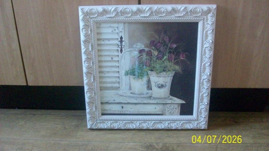 Schilderijen Kathryn White met brocante houten lijst, Huis en Inrichting, Woonaccessoires | Schilderijen, Tekeningen en Foto's