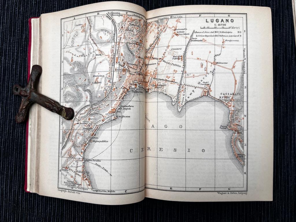 antieke reisgids van Baedeker, Ophalen of Verzenden