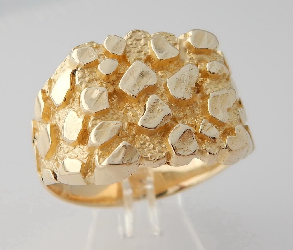 Zware brede 14 karaat Gouden Piet Piet Ring Herenring, Jw, 20 of groter, Verzenden, Heer