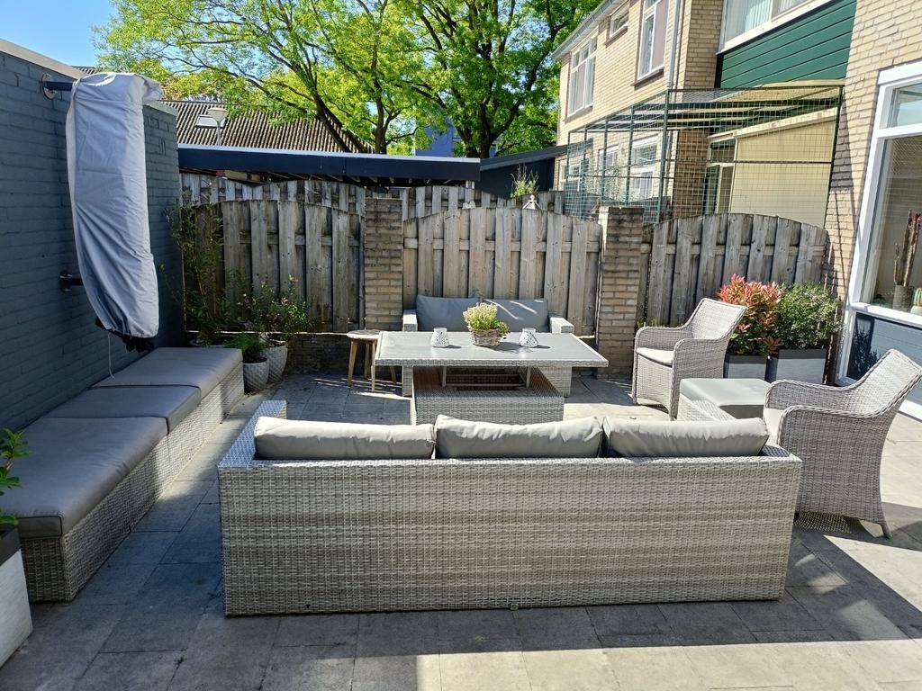 Loungeset le sud 9 delig, Ophalen, Gebruikt, Wicker, Bank