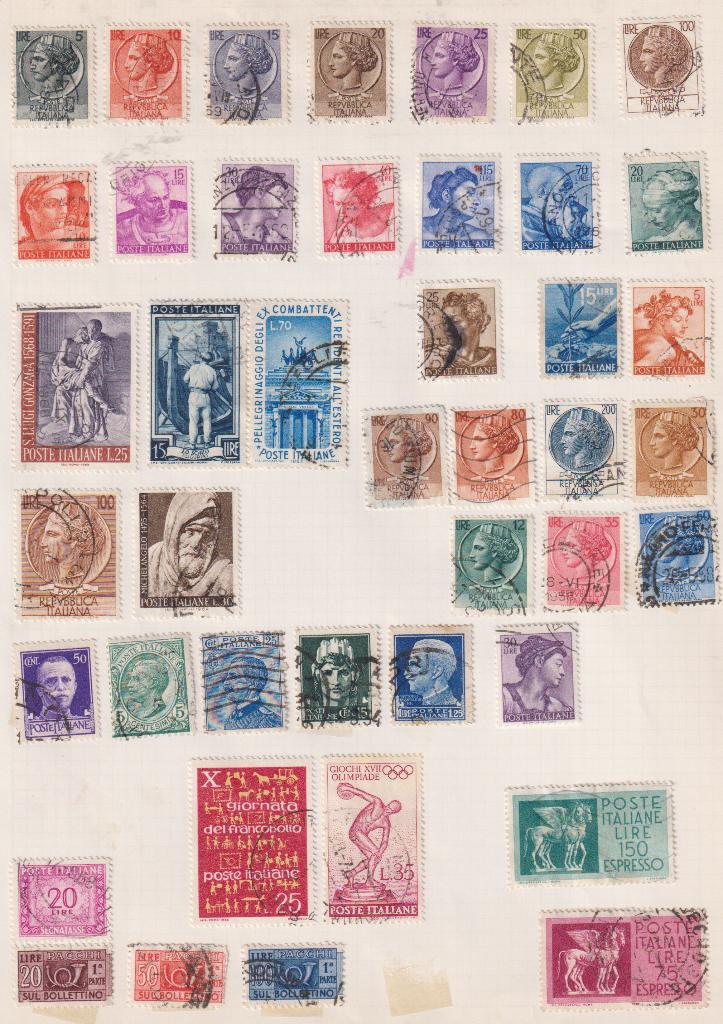 Italie Diverse zegels, Verzenden, Gestempeld, Overige thema's