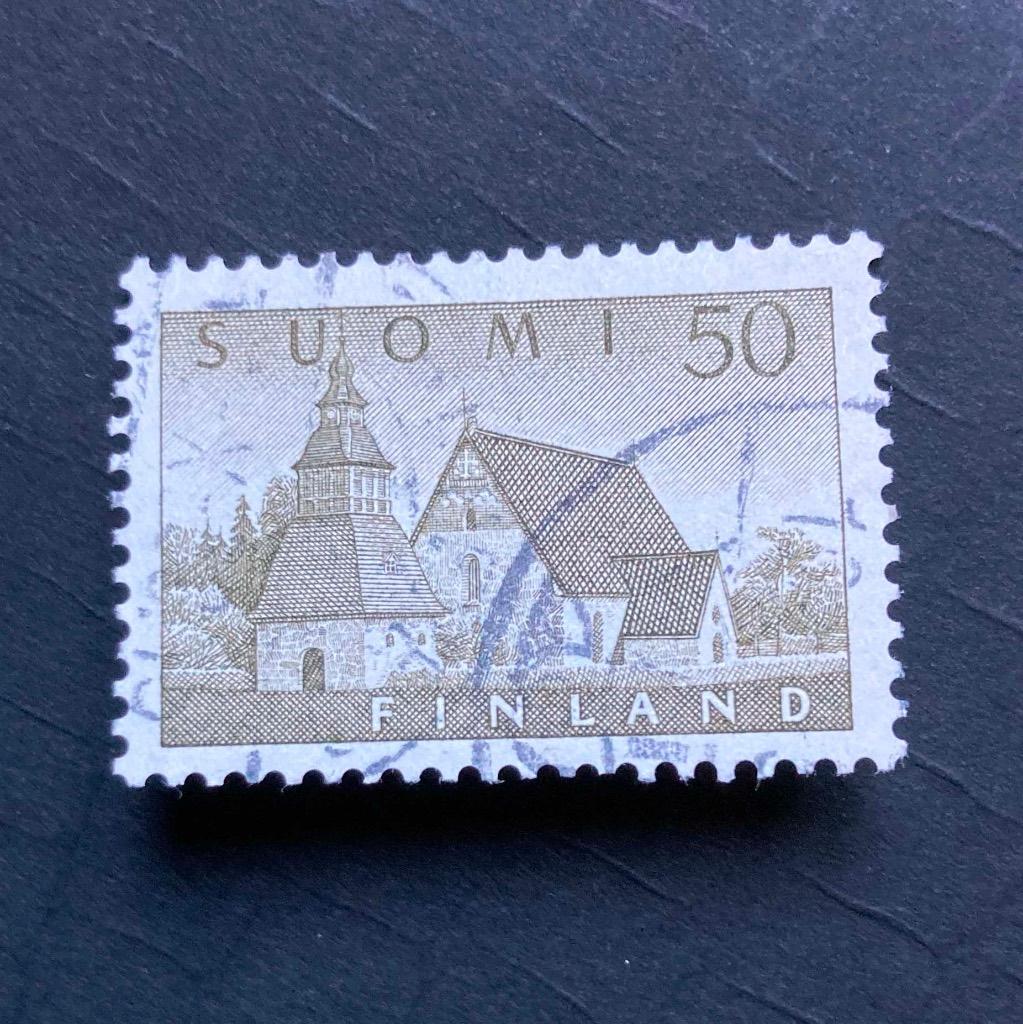 één exemplaar postzegel Suomi 50 Finland 1956, Ophalen of Verzenden, Finland, Gestempeld