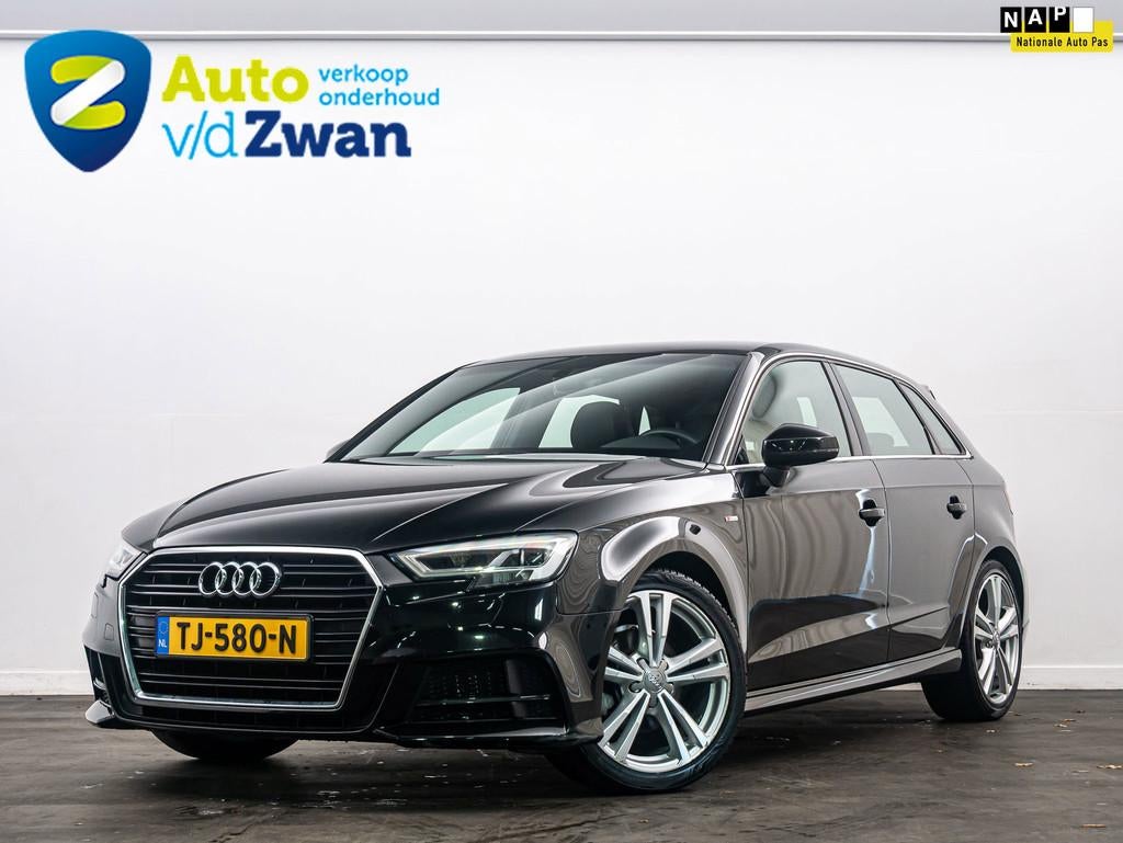 Audi A3 Sportback 1.0 TFSI Sport S Line Edition Led/Navigati, Gebruikt, Lichtsensor, Zwart, Origineel Nederlands