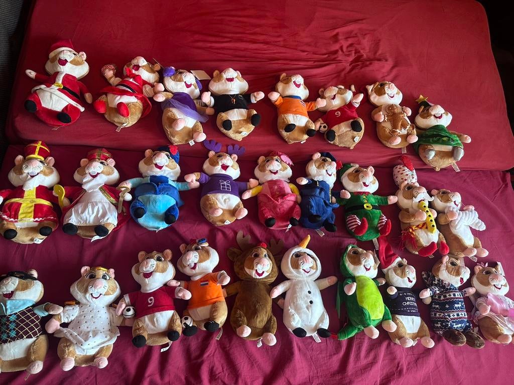 Tekoop 27 kleine en 3 grote hamsters van de AH, Kinderen en Baby's, Speelgoed | Knuffels en Pluche, Ophalen of Verzenden, Zo goed als nieuw