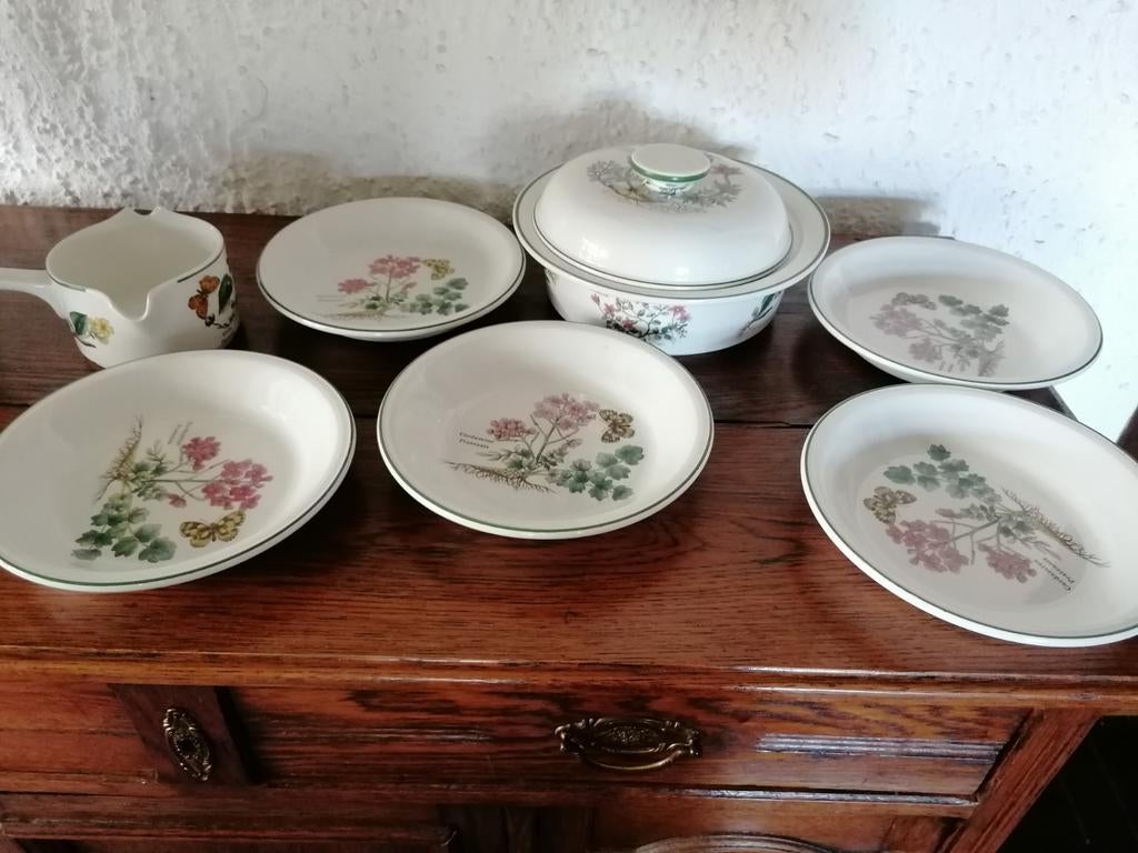 Florabunda wedgwood borden dekschaal sauskom, Ophalen of Verzenden