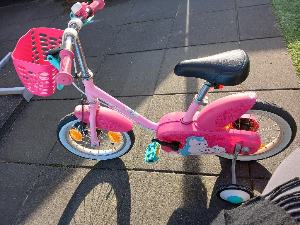 Btwin kinderfiets 14 inch, Ophalen, Zijwieltjes, Gebruikt, Minder dan 16 inch