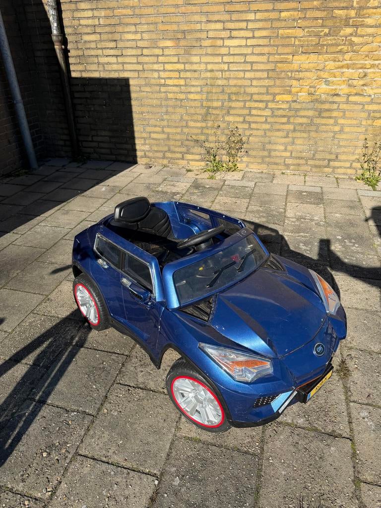 Blauwe kinderauto, Kinderen en Baby's, Speelgoed | Speelgoedvoertuigen, Ophalen, Gebruikt