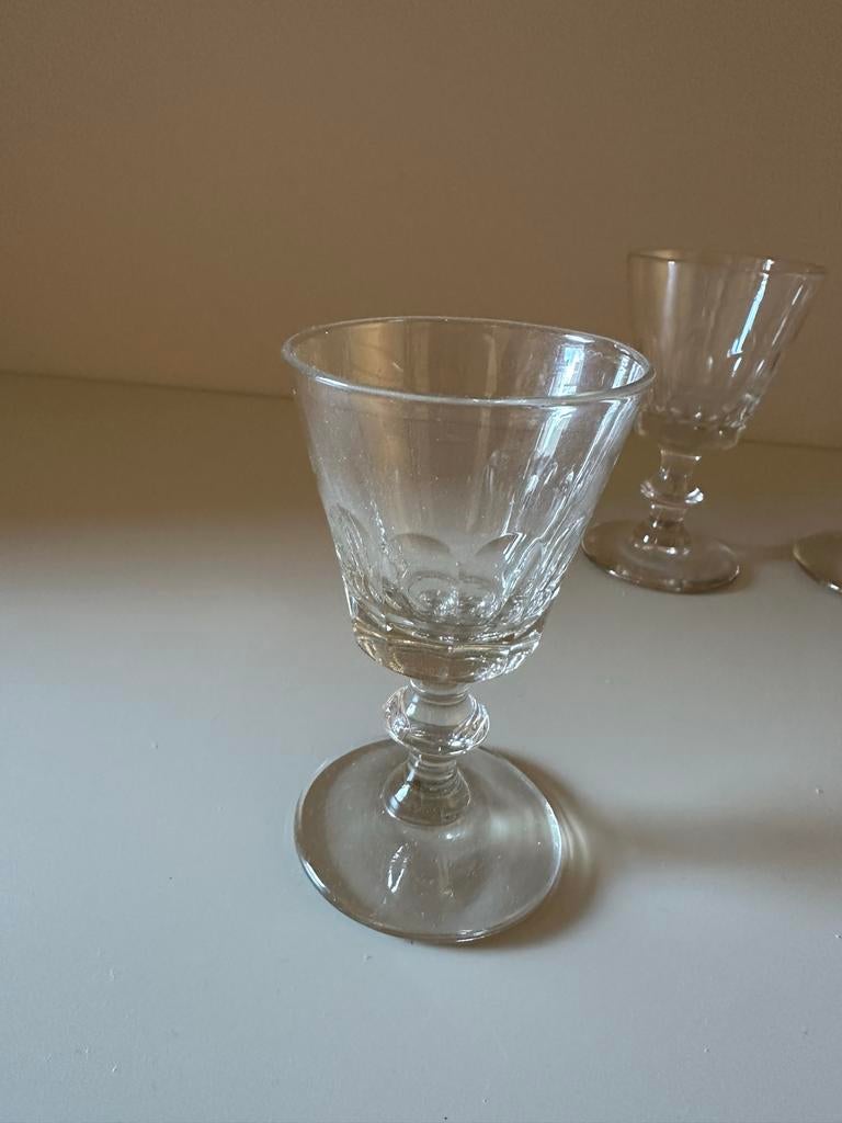 Set van 4 Vintage Kristallen Wijnglazen, Antiek en Kunst, Antiek | Glas en Kristal, Ophalen