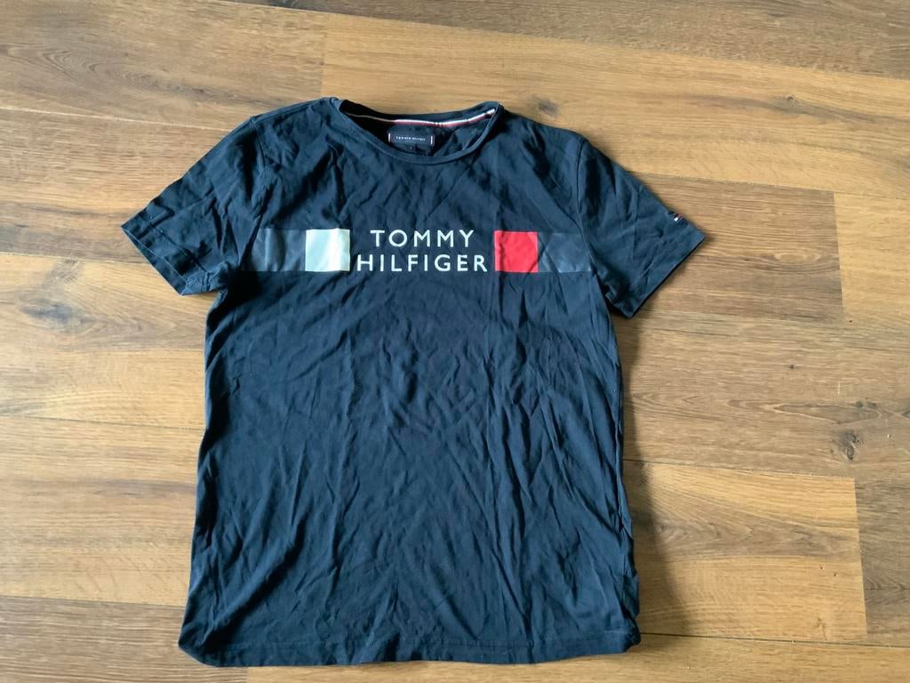 Tommy-hilfiger shirt (donkerblauw) mtL, Ophalen of Verzenden, Zo goed als nieuw