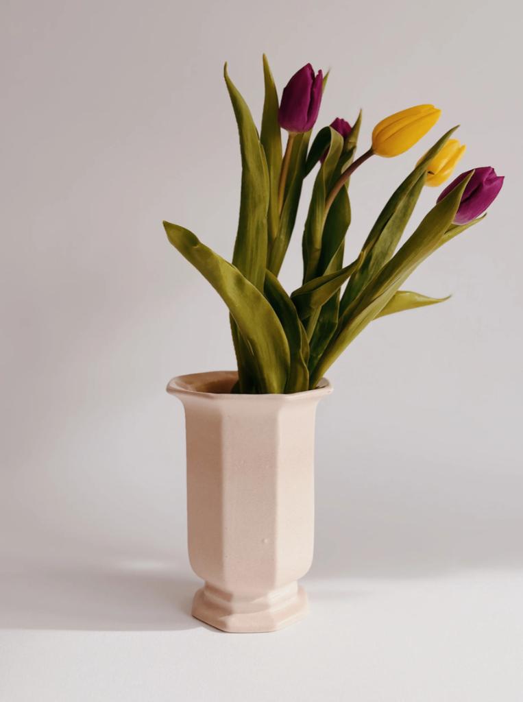 VINTAGE KERAMIEKEN WEST GERMANY VAAS - ROZE | (6094), Ophalen of Verzenden