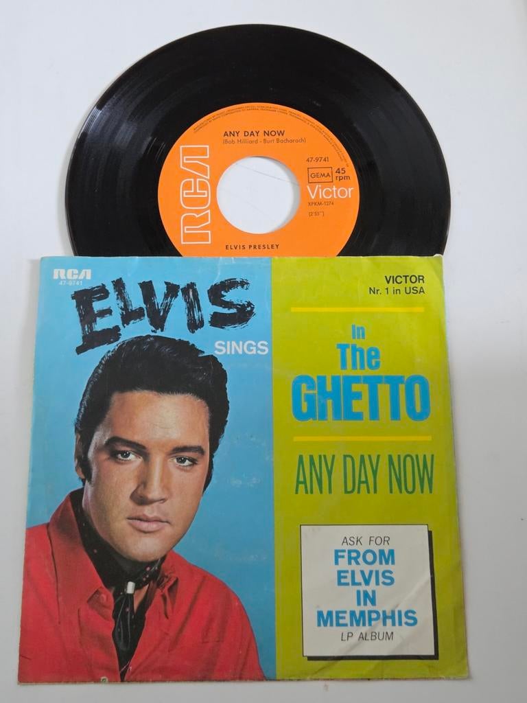 Elvis Presley - In The Ghetto / Any Day Now (Single), Cd's en Dvd's, Vinyl Singles, Gebruikt, 7 inch, Single, Ophalen of Verzenden