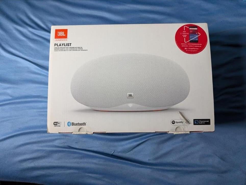 JBL Playlist Draadloze Speaker met Chromecast - Wit, JBL, Ophalen of Verzenden, Zo goed als nieuw, Minder dan 60 watt